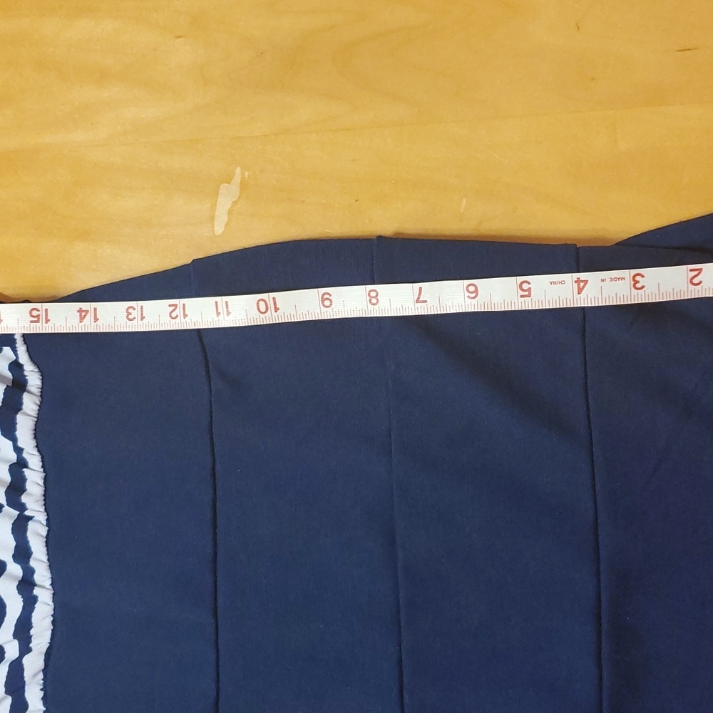 Body C women's Summer Dress, Nautical stripestop, blue skirt> eyelet back button - Picture 8 of 11